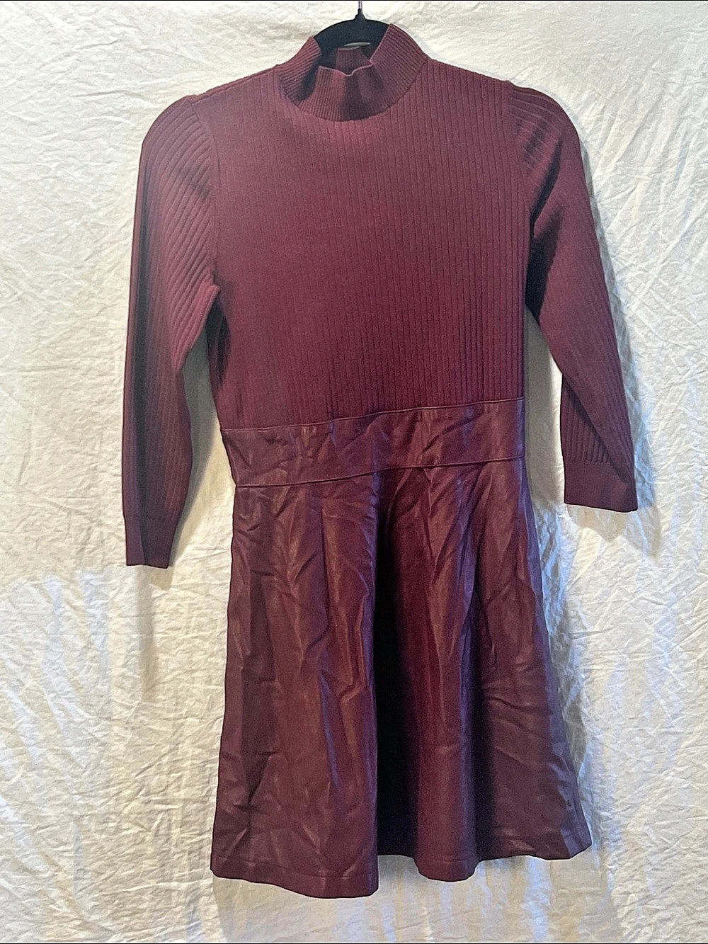 Shoshanna Burgundy Midi Dress Size Medium Like New